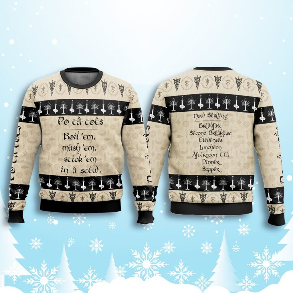 Potatoes Rune The Lord Of The Ring Ugly Sweater Cool Christmas Gifts For Guys