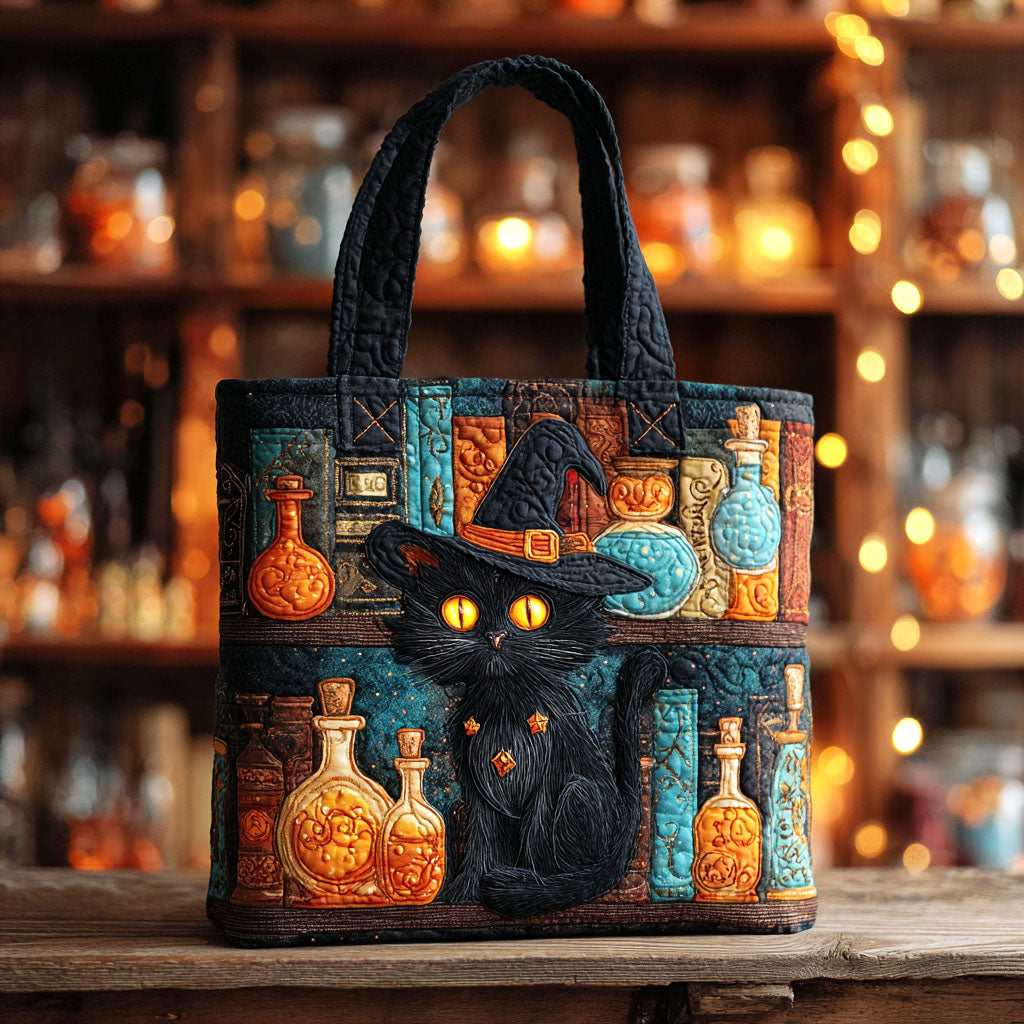 Potion Keeper Quilted Tote Bag Cute Pet Gifts For Cat Owners