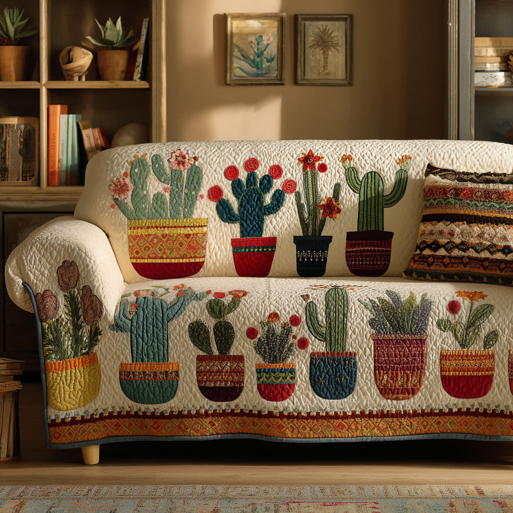 Potted Charm Quilted Sofa Cover Holiday Living Decorations Birthday Gifts For Friends