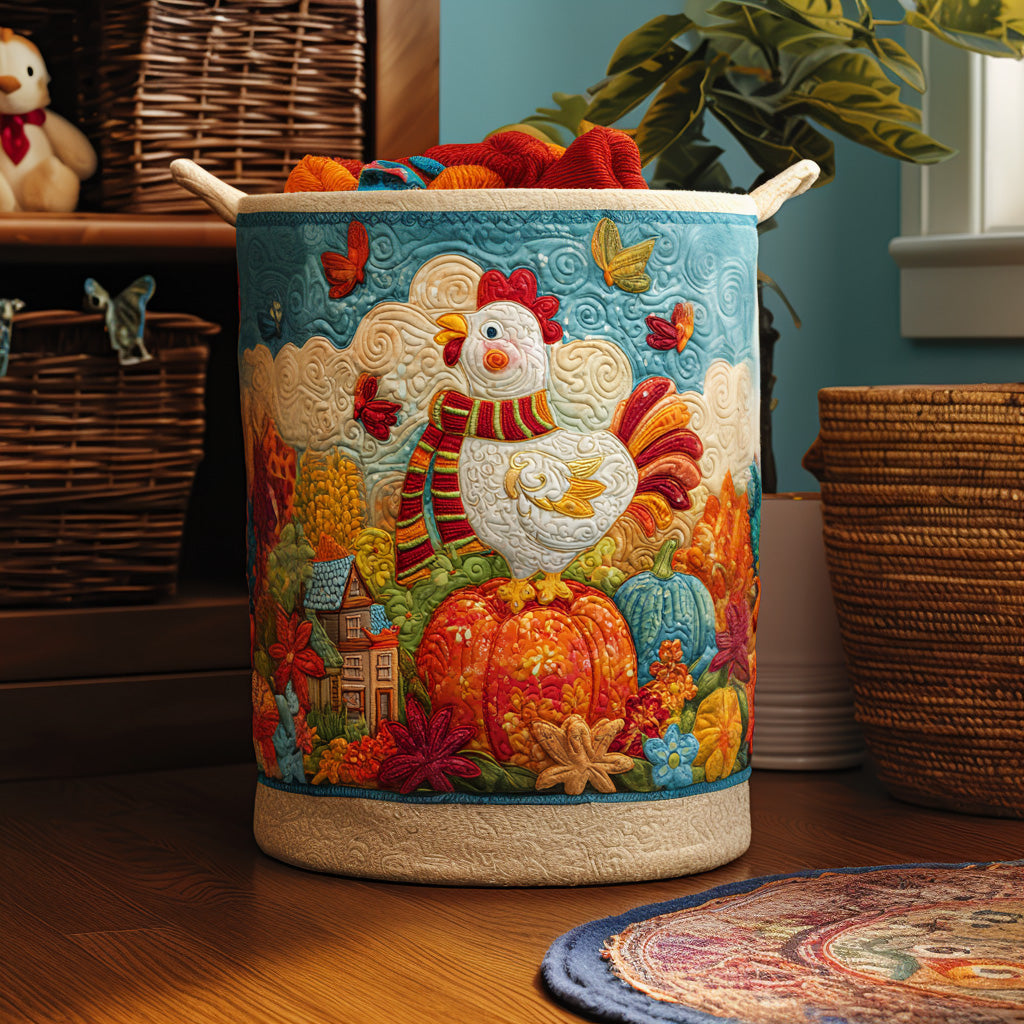 Poultry Paradise Quilted Laundry Basket Top Choice For Housewarming