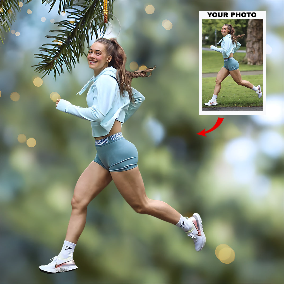 Power Moves Personalized Photo Mica Ornament Christmas Gift For Running Players Runnin
