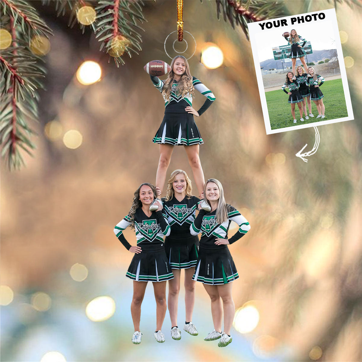 Power Pyramid Personalized Photo Mica Ornament Gift For Besties Friends