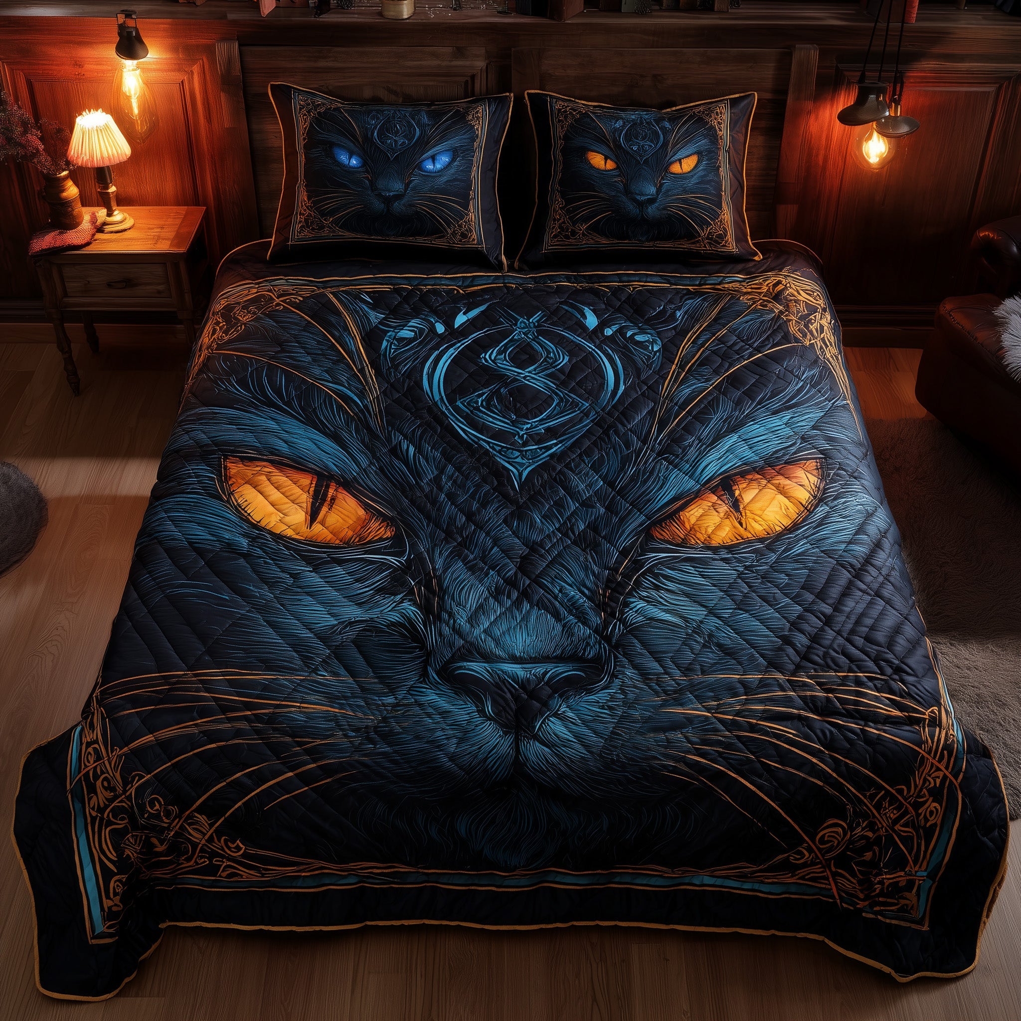Powerful Cat Quilted Bedding Set All-Season