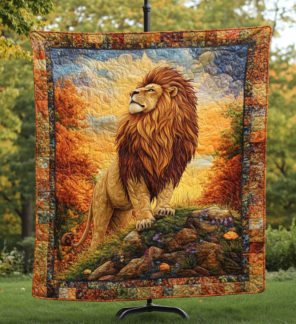 Powerful Giant Quilted Blanket Lion Blanket Gift For Animal Lover