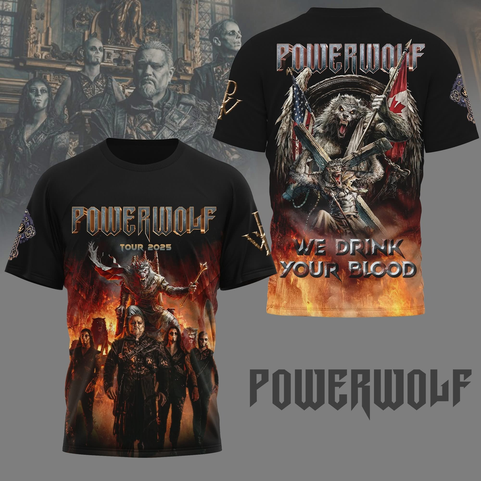 Powerwolf Tour 2025 Europe T-Shirt Gift For Powerwolf Fans
