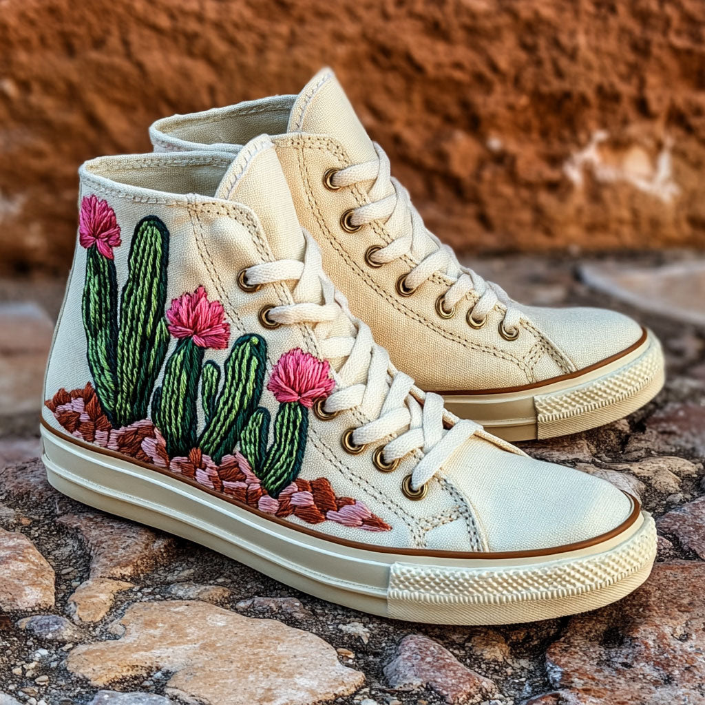 Prairie Bloom Canvas High Tops Daily Wear Merch