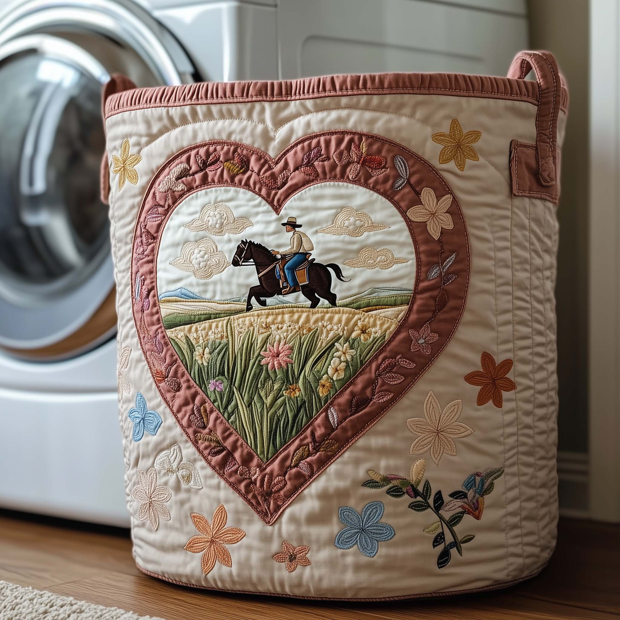 Prairie Blossom Quilted Laundry Basket Trendy Home Decor Best Gifts For Cowboys