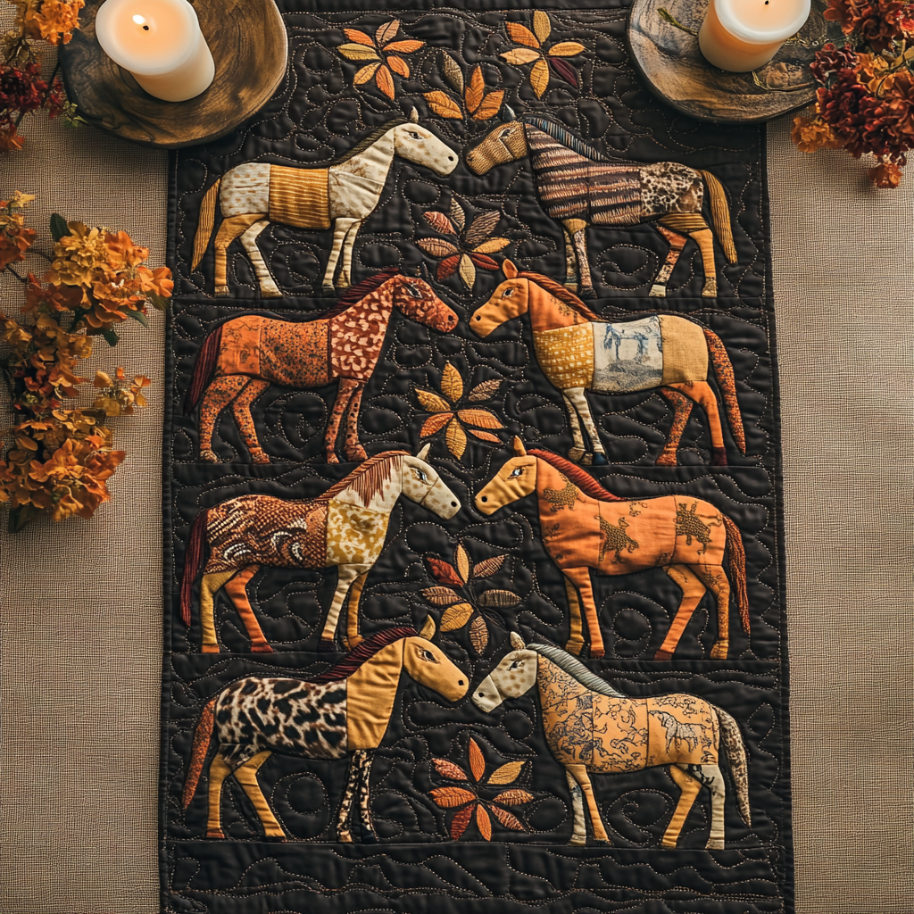 Prairie Dreams Quilted Table Runner Dining Room Table Decor Horse Related Gifts