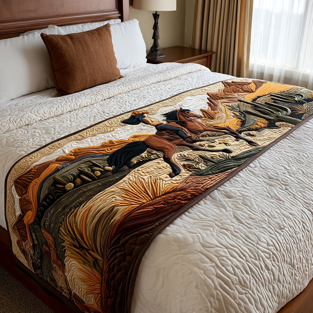 Prairie Echo Quilted Bed Runner Bed Room Decoration Gifts For Western Lovers