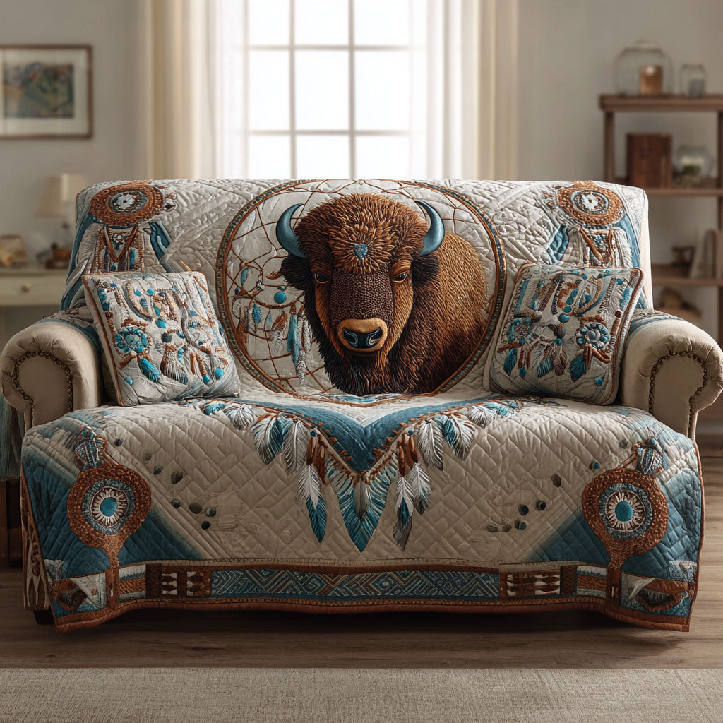 Prairie Guardian Quilted Sofa Cover Holiday Living Room Decor Native American Presents For Her