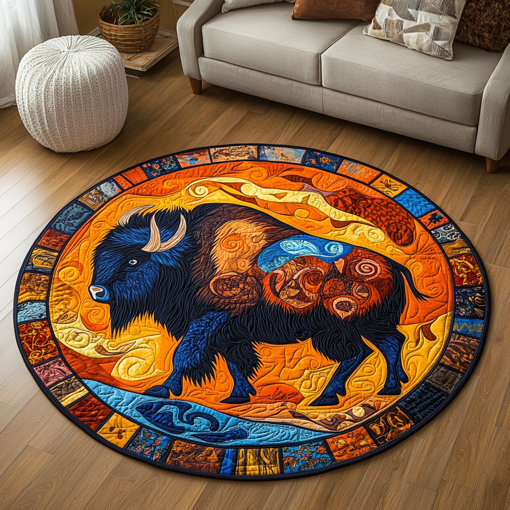 Prairie King Quilted Round Mat Christmas Decor For Entryway Useful Gifts For Farmers