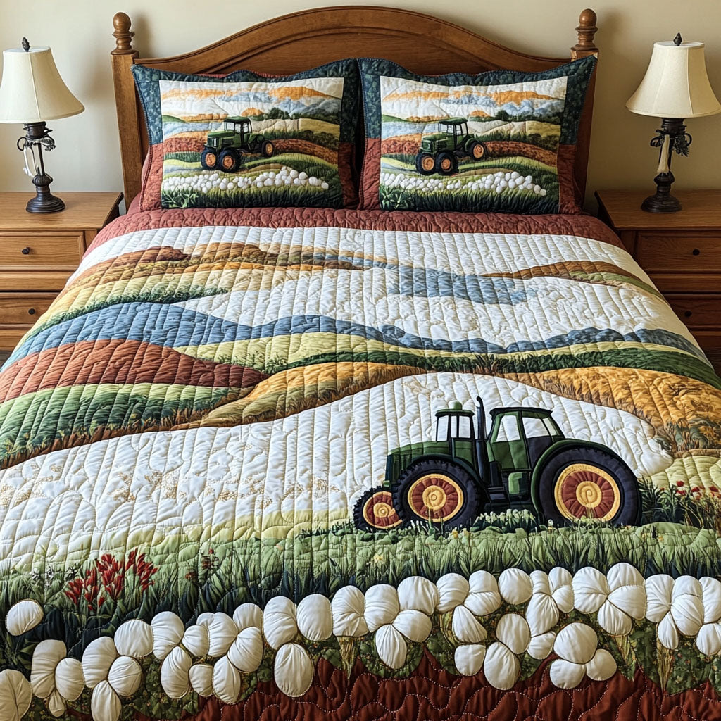 Prairie Life Quilted Bedding Set Best Bed Sheet Set Tractor Gifts For Dad Farmers