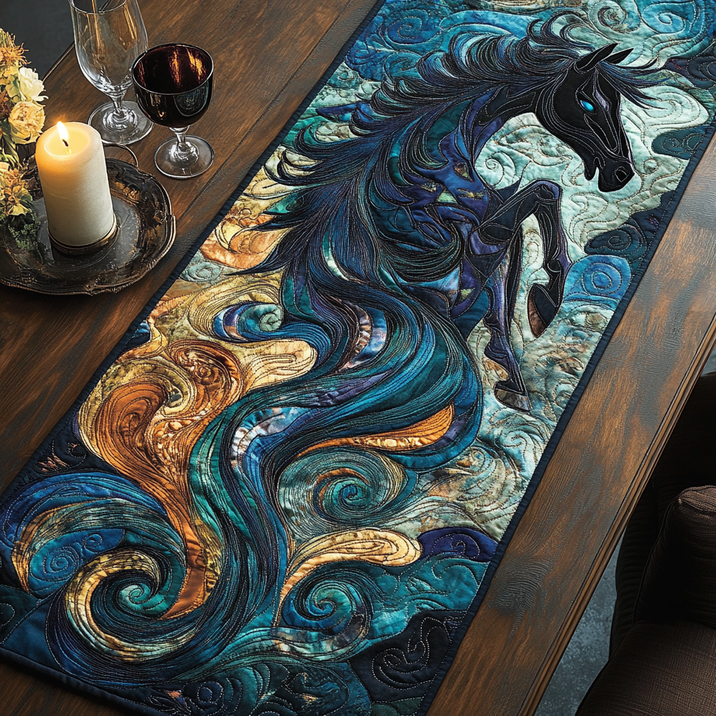 Prairie Majesty Quilted Table Runner Dining Table Decor Ideas Unusual Horse Gifts