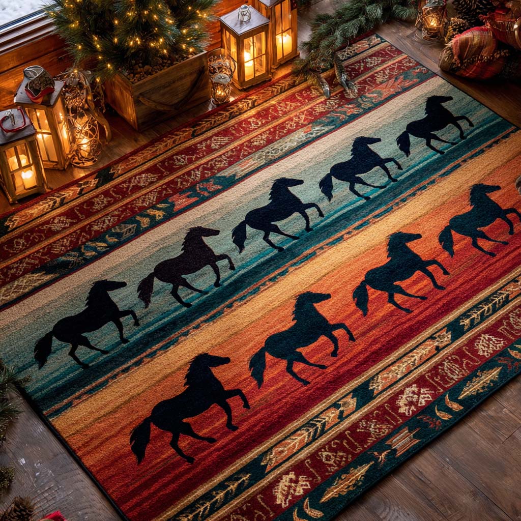 Prairie Mustang Run Area Rug Dining Table Accessories Best Bear Gift Ideas