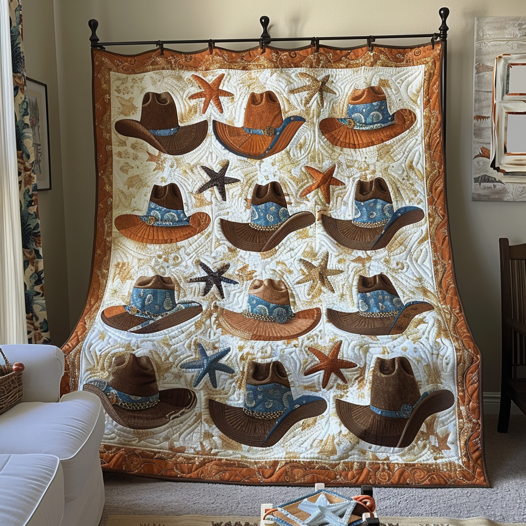 Prairie Patterns Quilted Blanket Gift For Cow Lover