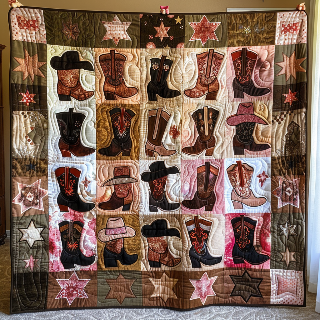 Prairie Pioneer Quilted Blanket Presents For Cow Lovers
