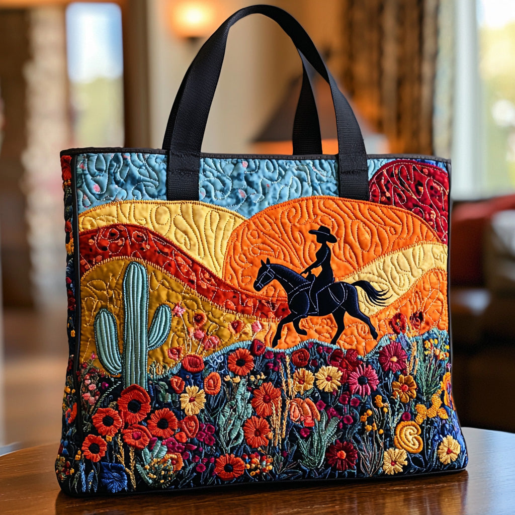 Prairie Run Quilted Tote Bag Unique Gifts For Horse Lovers