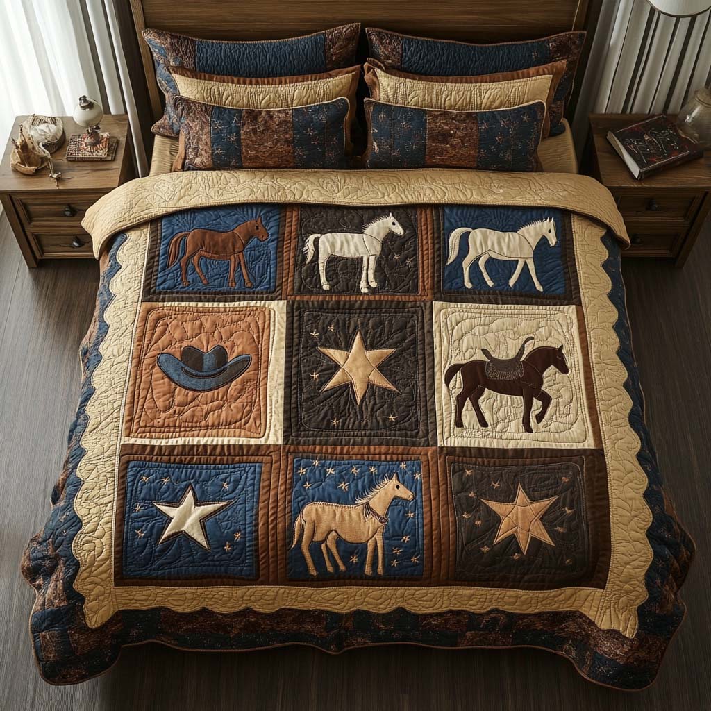 Prairie Spirit Quited Bedding Set High-Quality Cotton Bedding Set for Deep Sleep
