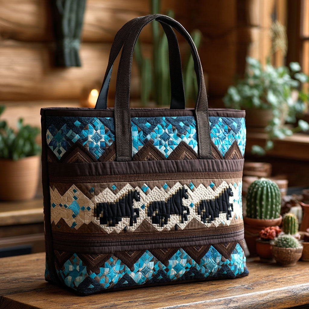 Prairie Whispers Quilted Tote Bag Gifts For A Horse Person