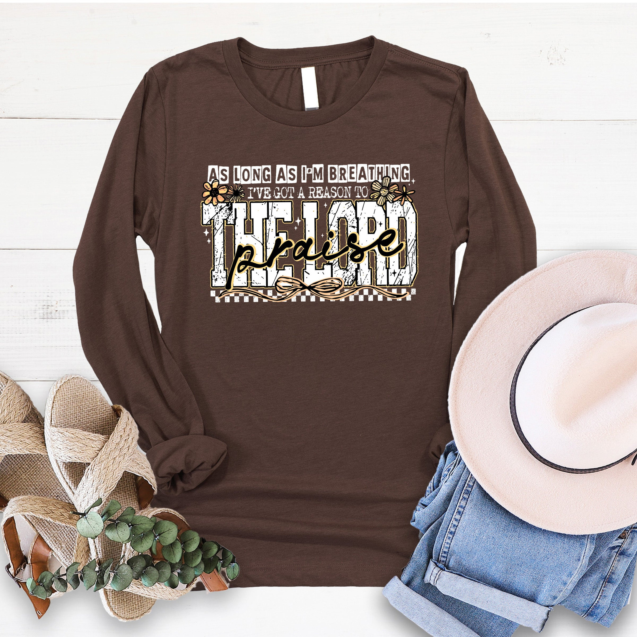 Praise The Lord Christian Long Sleeve Faith Shirt Religious Gifts Worship Apparel