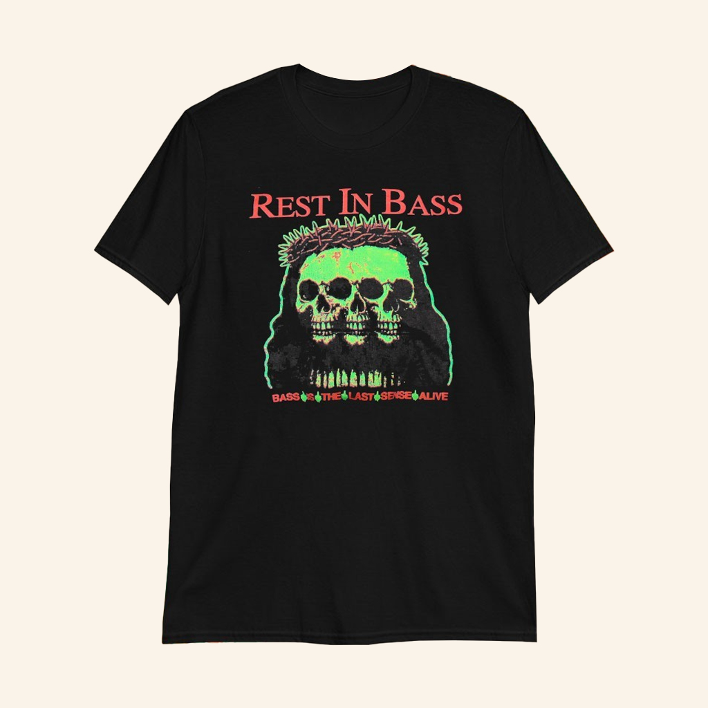 Praiseche Rest In Bass Is The Last Sense Alive Skulls T-Shirt Che Merch Gifts For Rap Lovers