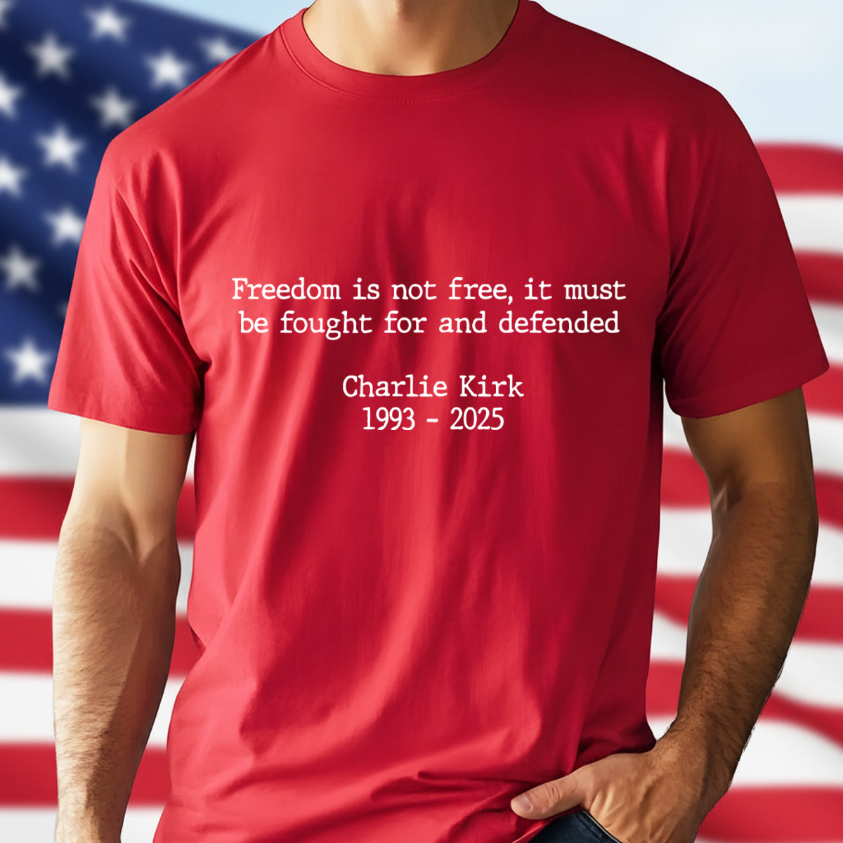 Pray For Charlie Kirk Freedom Is Not Free Famous Quote Memorial Dark Shirt Gift for Free Speech Supporters