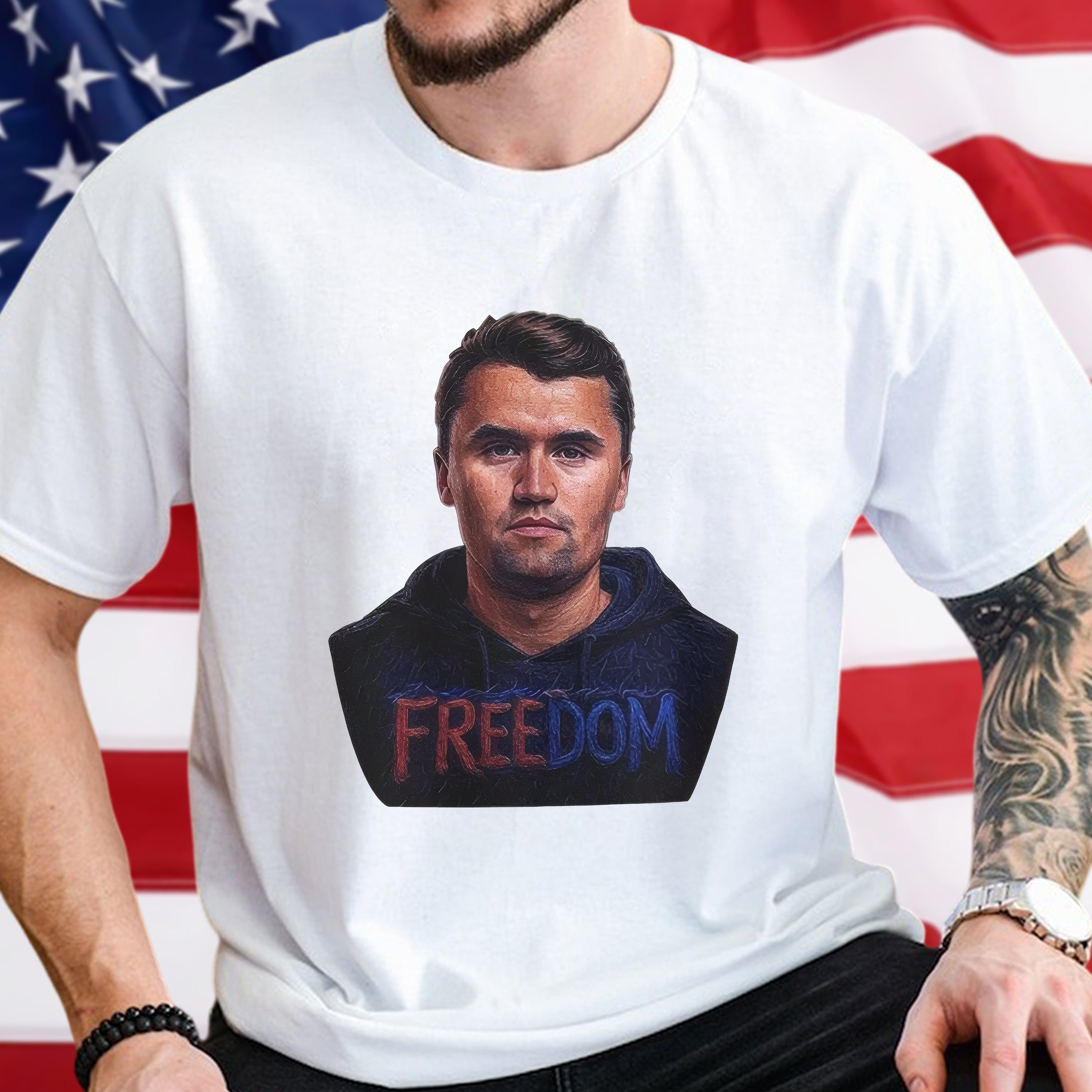 Pray for Charlie Kirk Freedom Remembrance Bright Shirt Gift for Patriots