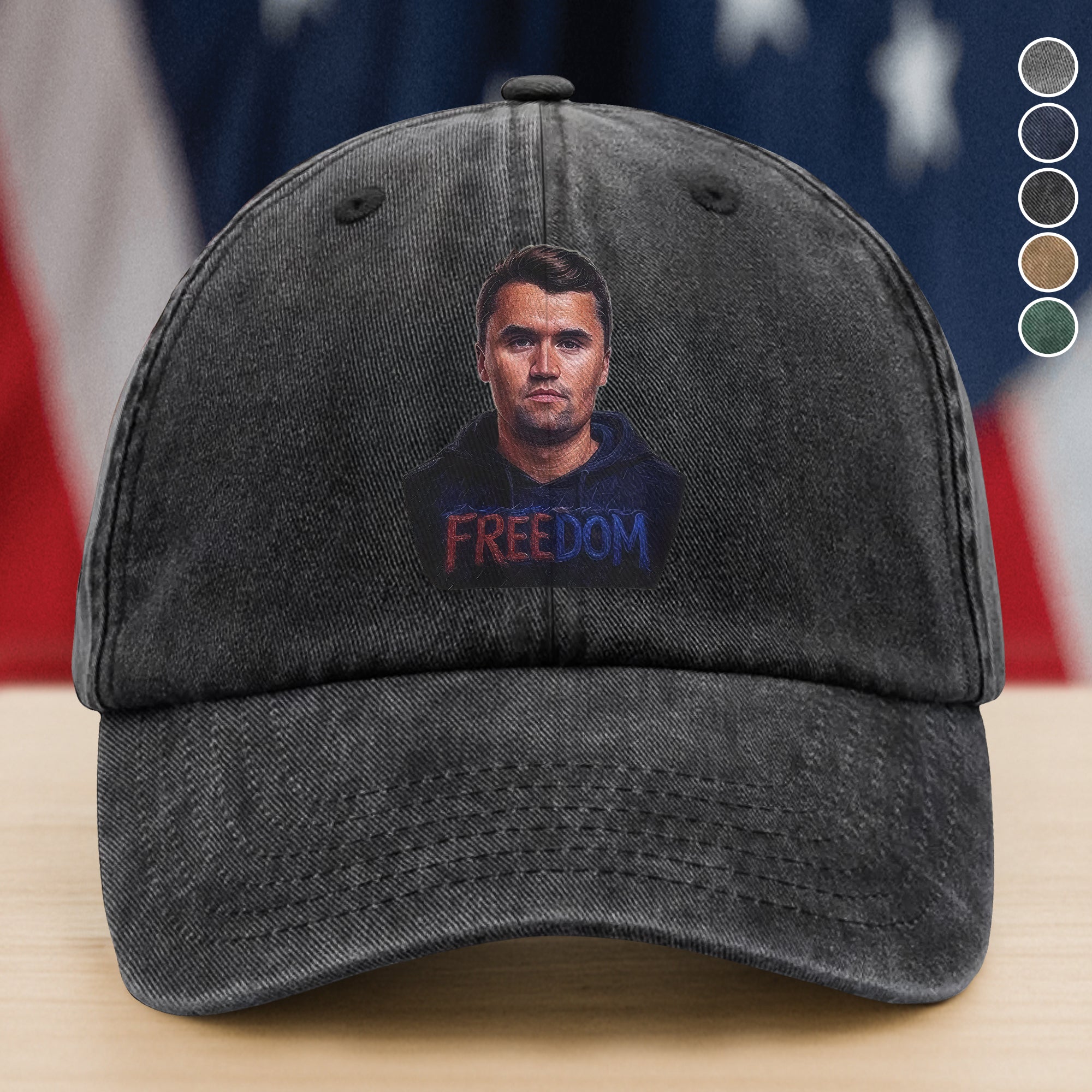 Pray for Charlie Kirk Freedom Remembrance Washed Baseball Cap United We Stand