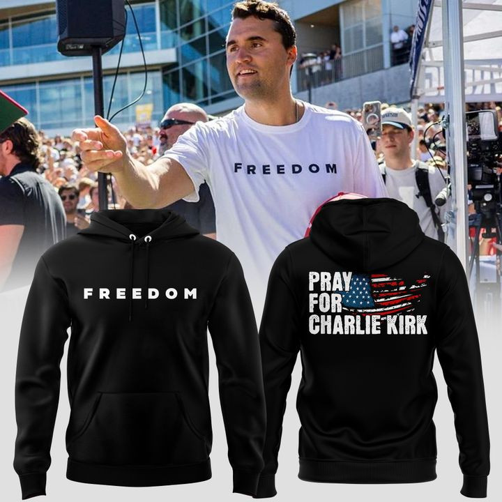 Pray For Charlie Kirk Hoodie Gift For America Supporters