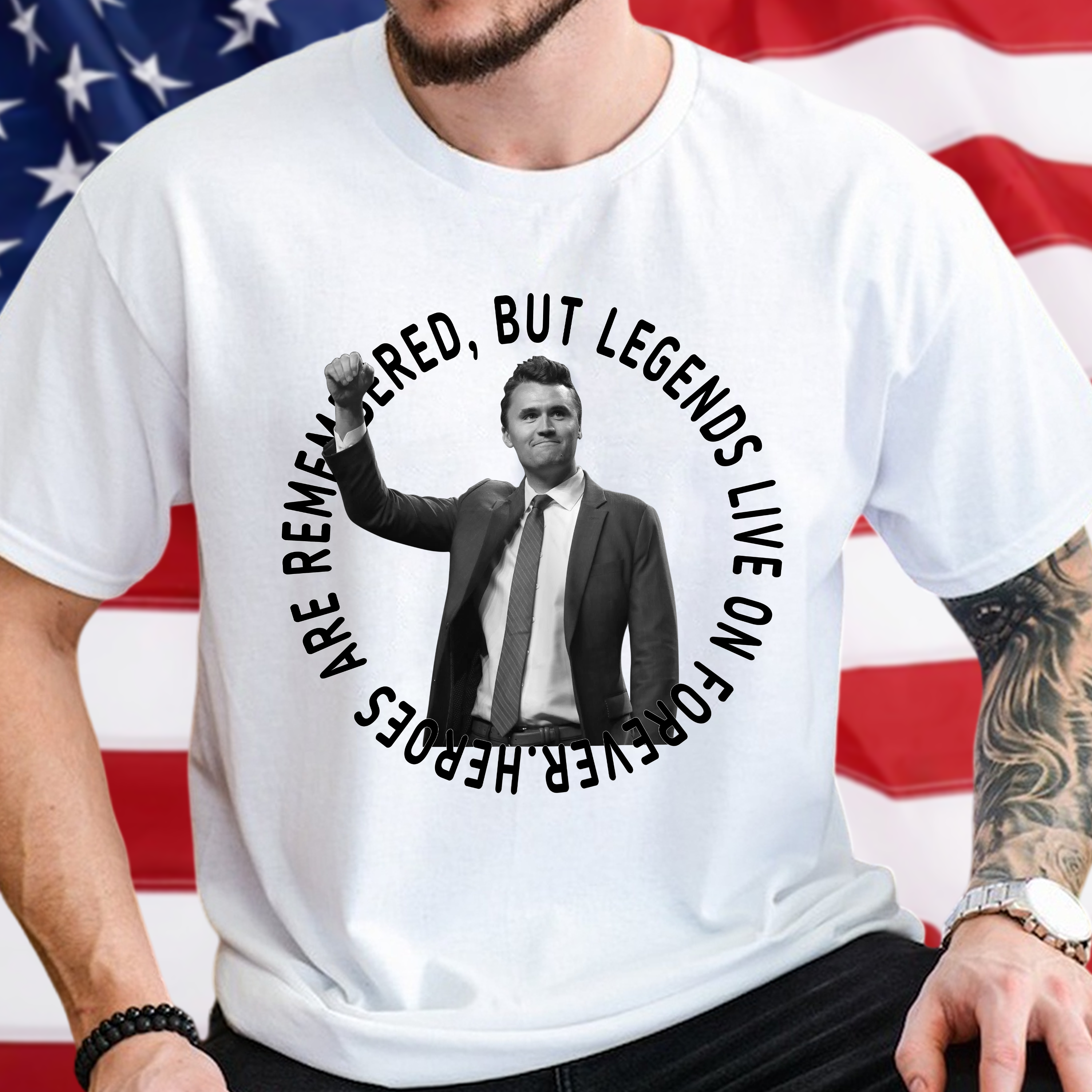 Pray For Legends Charlie Kirk Lives On Forever Memorial Bright Shirt Gift for Charlie Kirk Supporters