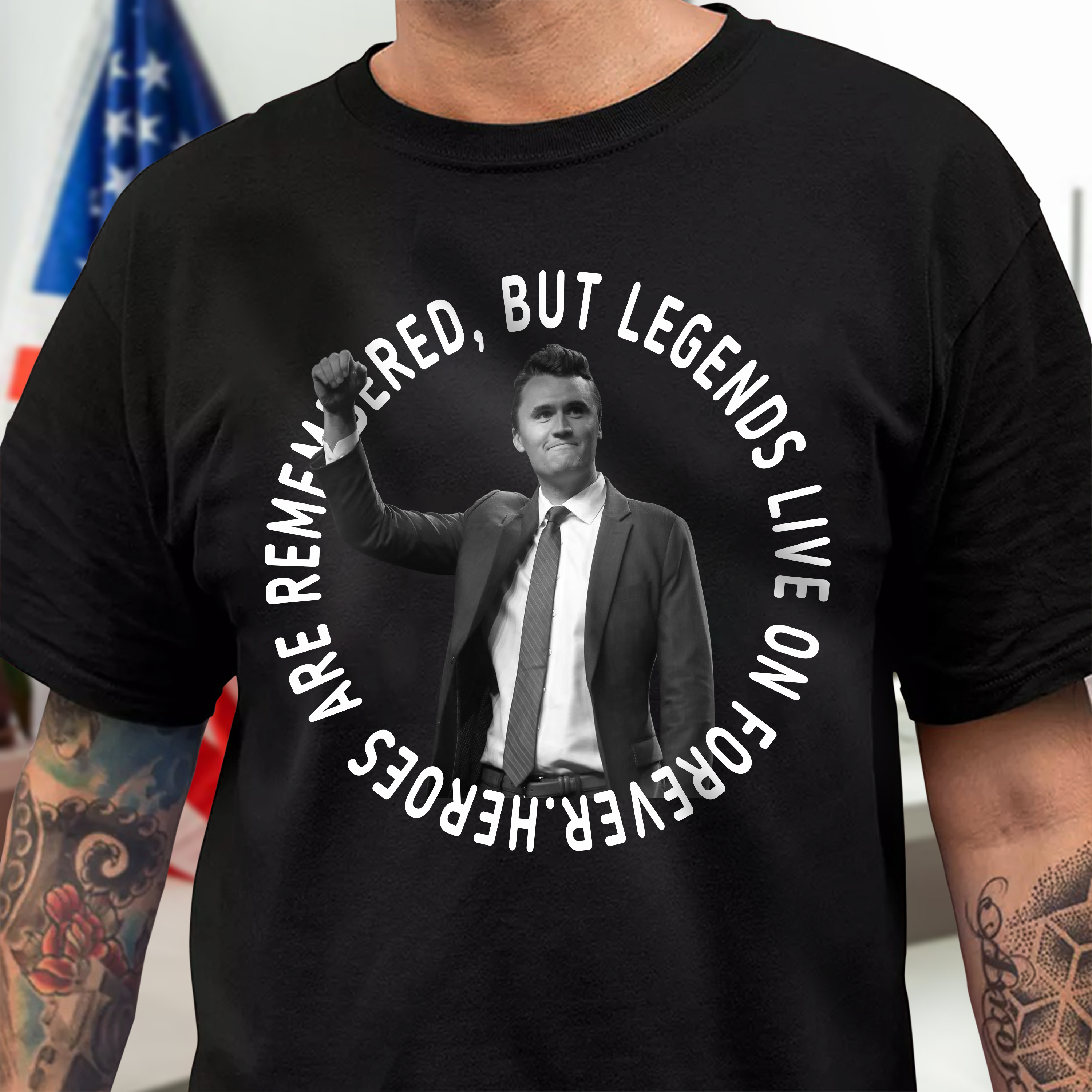 Pray For Legends Charlie Kirk Lives On Forever Memorial Dark Shirt Gift for Patriots