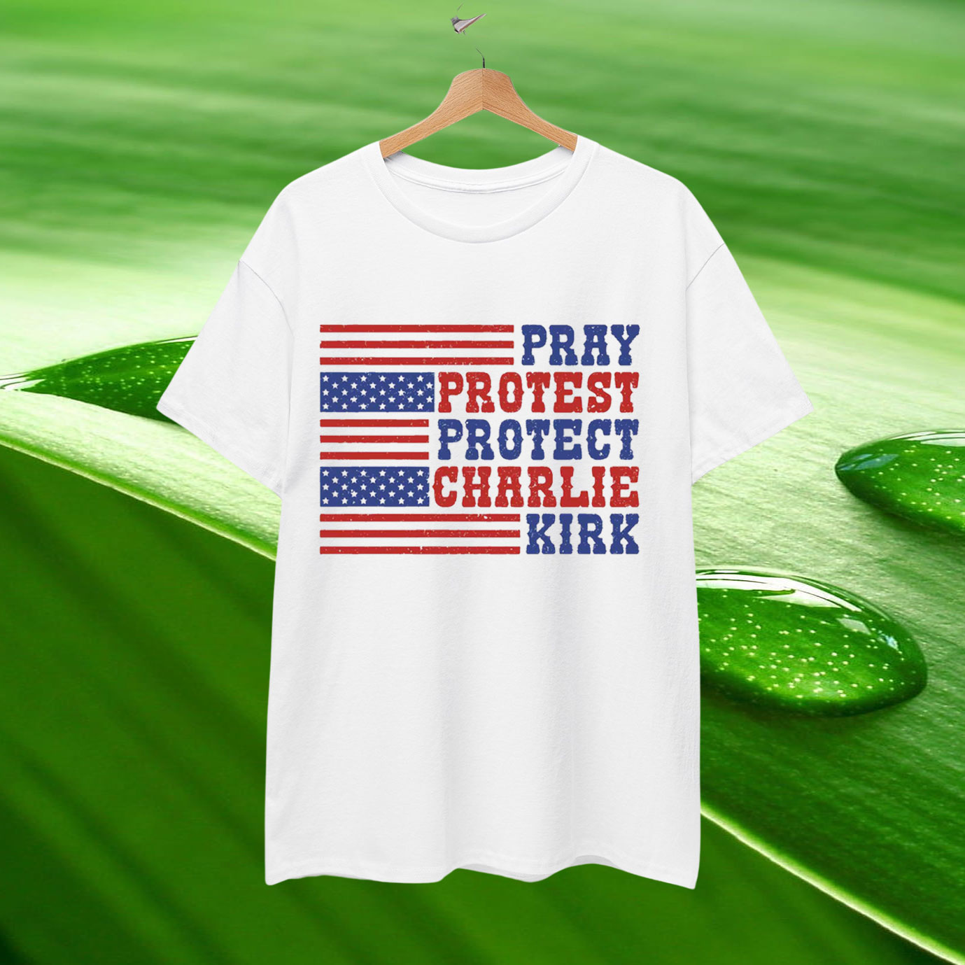 Pray Protest Protect Charlie Kirk America T-Shirt