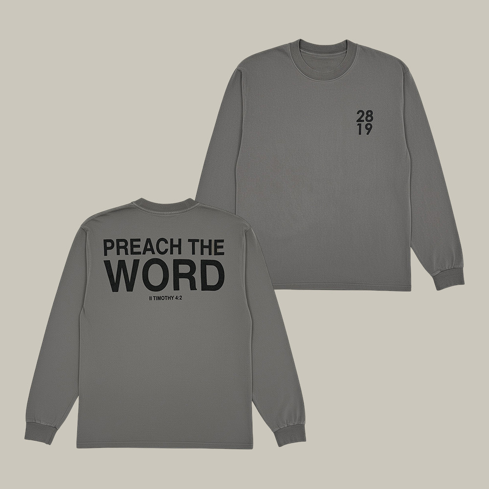 Preach The Word 2819 Church Long Sleeve Shirt 2819 Church Apparel Christian Present For Father