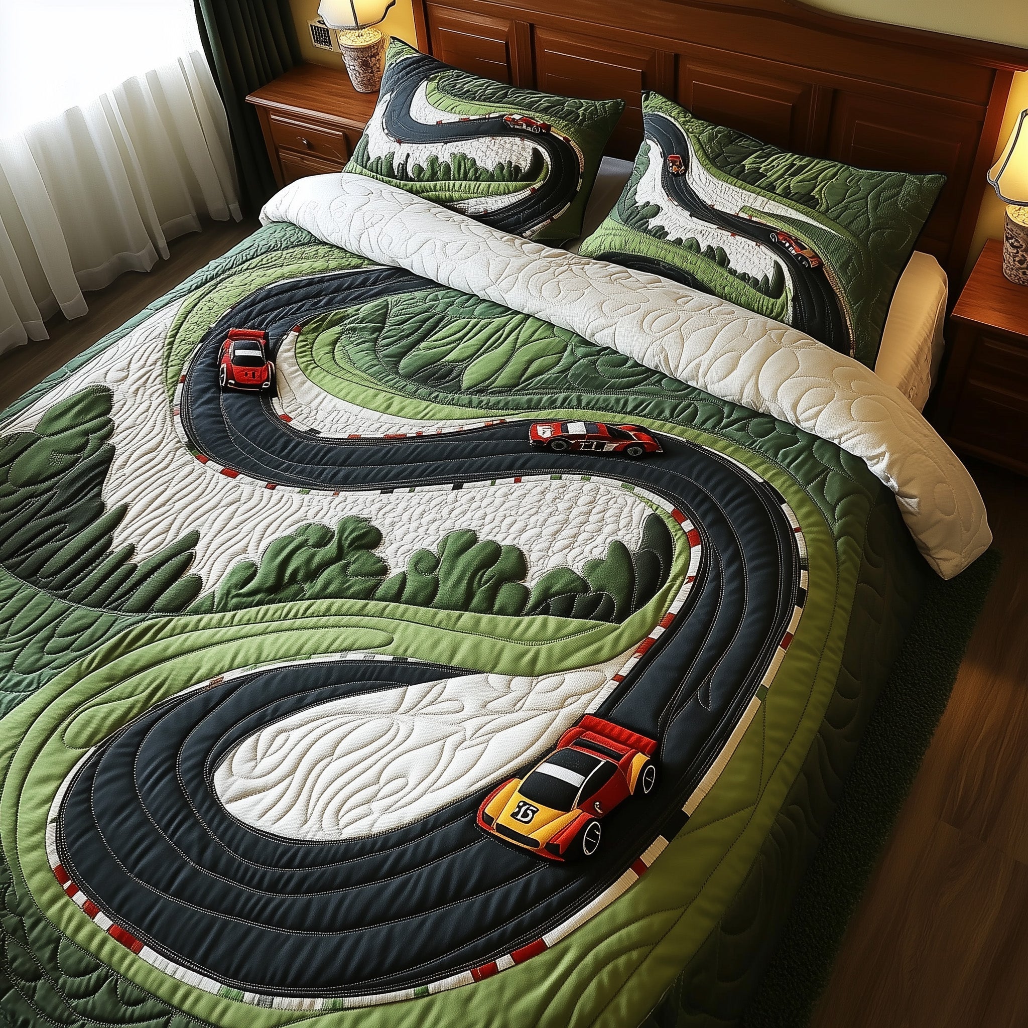 Precision Racing Line Quilted Bedding Set Duvet Cover Merchandise Race Car Fan Gifts F1