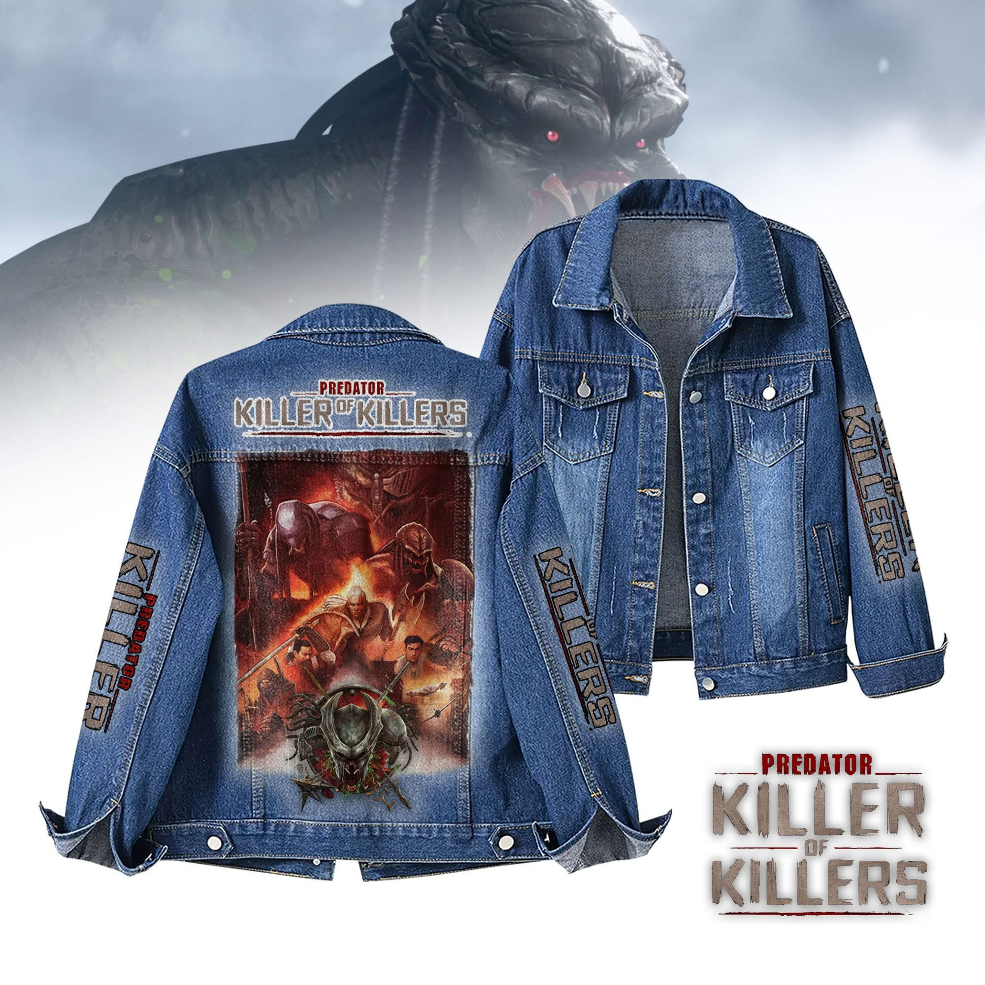 Predator Killer Of Killers Denim Jacket Sci-Fi Movie Fan Apparel Gift For Action Movie Lovers