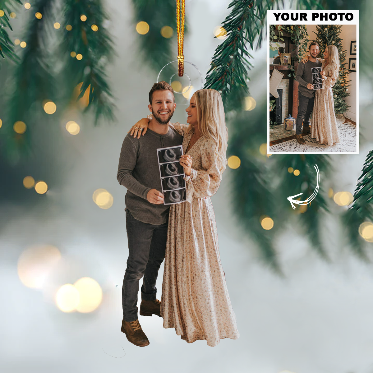 Pregnancy Announcement Personalized Photo Mica Ornament Customized Your Photo Ornament