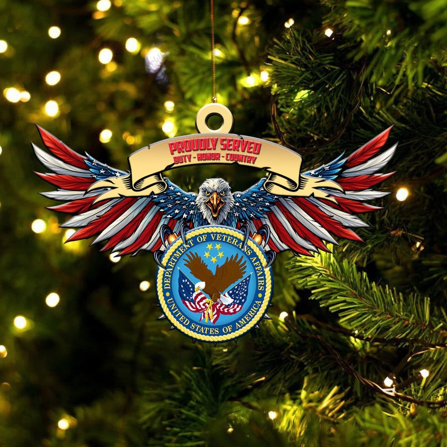 Premium Eagle US Veteran Ornament Honor Veterans Tree Decorations Military Gift Items