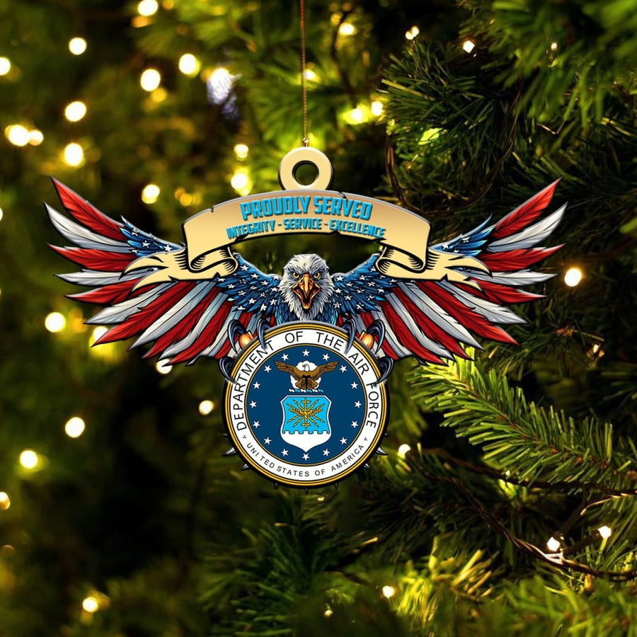 Premium Eagle US Veteran Ornament Honor Veterans Tree Decorations Veteran Owned Gifts