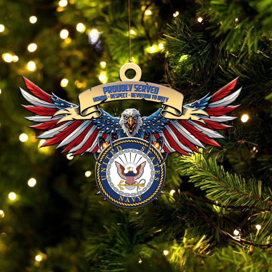 Premium Eagle US Veteran Ornament Honoring All Who Served Gift For Brother