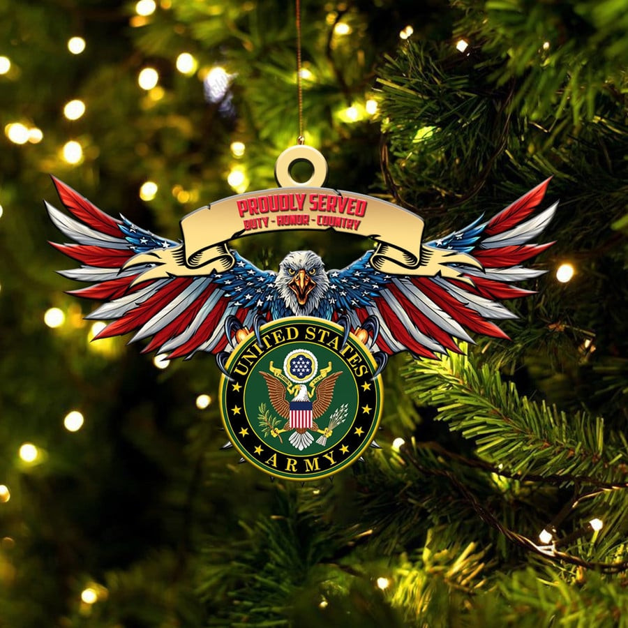 Premium Eagle US Veteran Ornament Honoring All Who Served Gift For Dad
