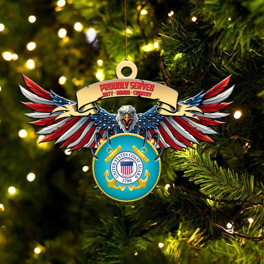 Premium Eagle US Veteran Ornament Patriotic Tree Decorations Gifts For Veteran Dad