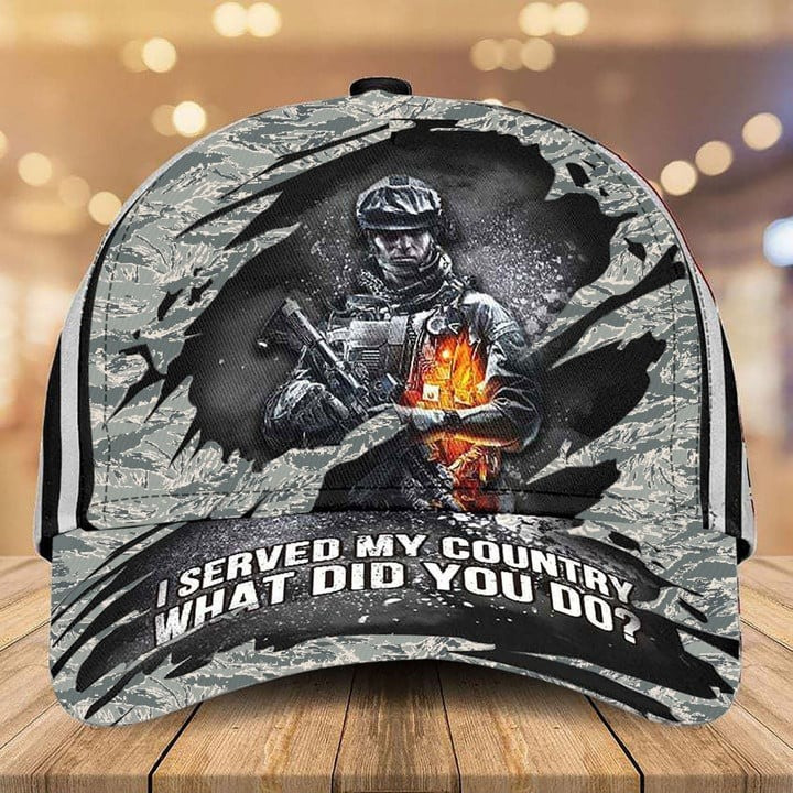 Premium I Served My Country Air Force Cap Camo Best Gifts For Husband and Dad On Veterans Day