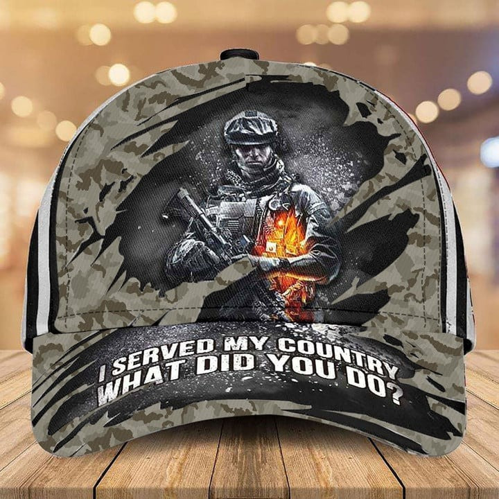 Premium I Served My Country Army Cap Camo Best Gifts For Husband and Dad On Veterans Day