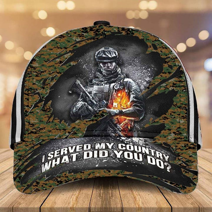 Premium I Served My Country Marines Cap Camo Best Gifts For Husband and Dad On Veterans Day