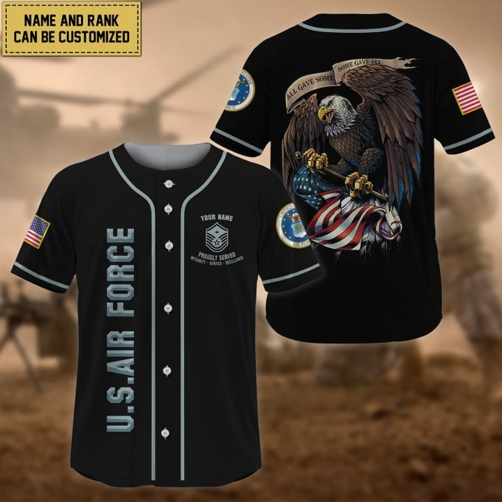 Premium Personalized Custom US Air Force All Gave Some Baseball Jersey Proud Veteran Gift For Husband and Dad Veterans