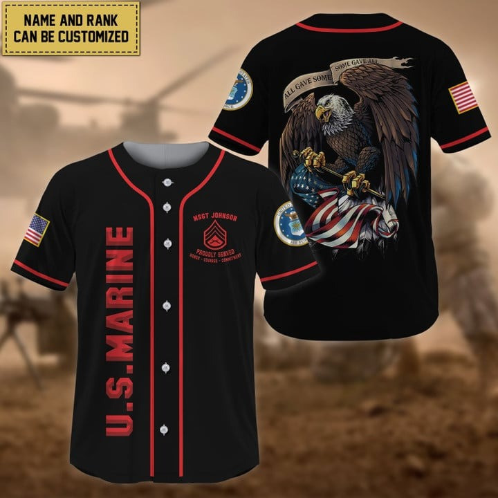 Premium Personalized Custom US Marines All Gave Some Baseball Jersey Proud Veteran Gift For Husband and Dad Veterans