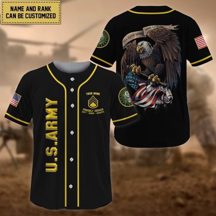 Premium Personalized Custom US Veteran All Gave Some Baseball Jersey Proud Veteran Gift For Husband and Dad Veterans