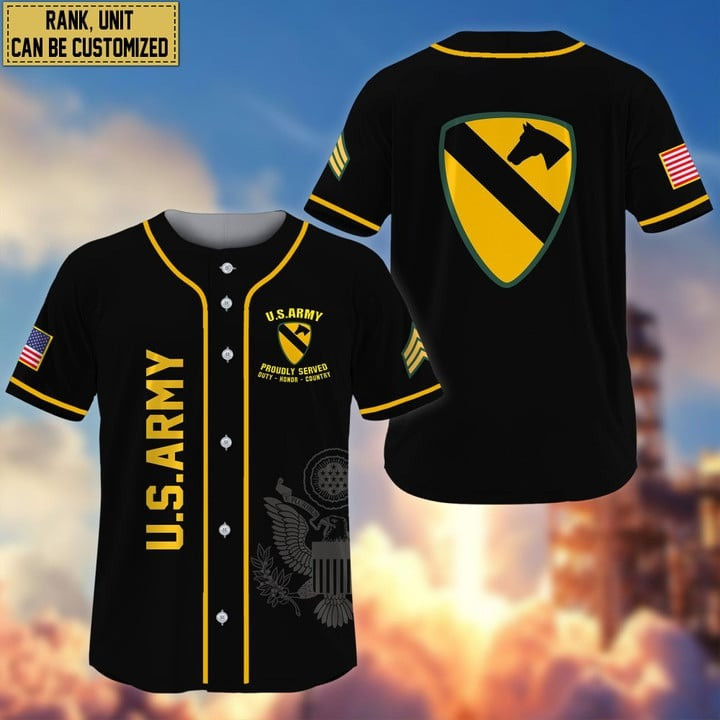 Premium Personalized US Army Custom Baseball Jersey Gift for Dad and Proud Army Veteran