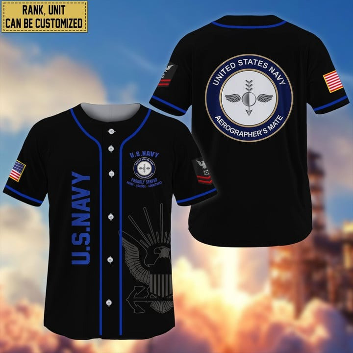 Premium Personalized US Navy Custom Baseball Jersey Gift for Dad and Proud Army Veteran