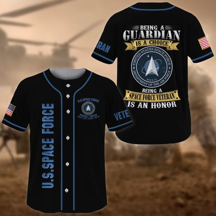 Premium US Space Force Being a Veteran Is an Honor Pride and Lifetime Commitment Baseball Jersey Unique Army Veteran Gift Idea For Husband and Dad